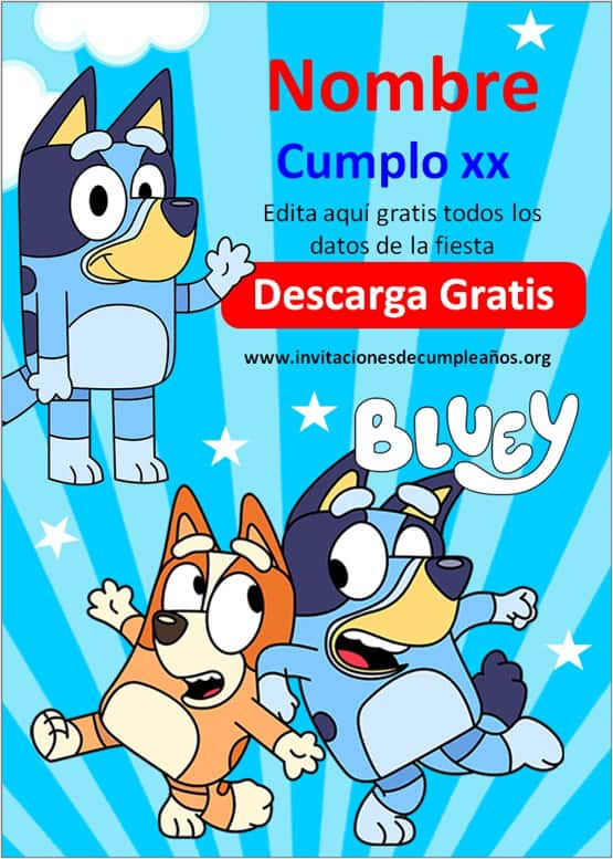 BLUEY ~ Invitacion de Cumpleaños Personalizado para celular #bluey #bi